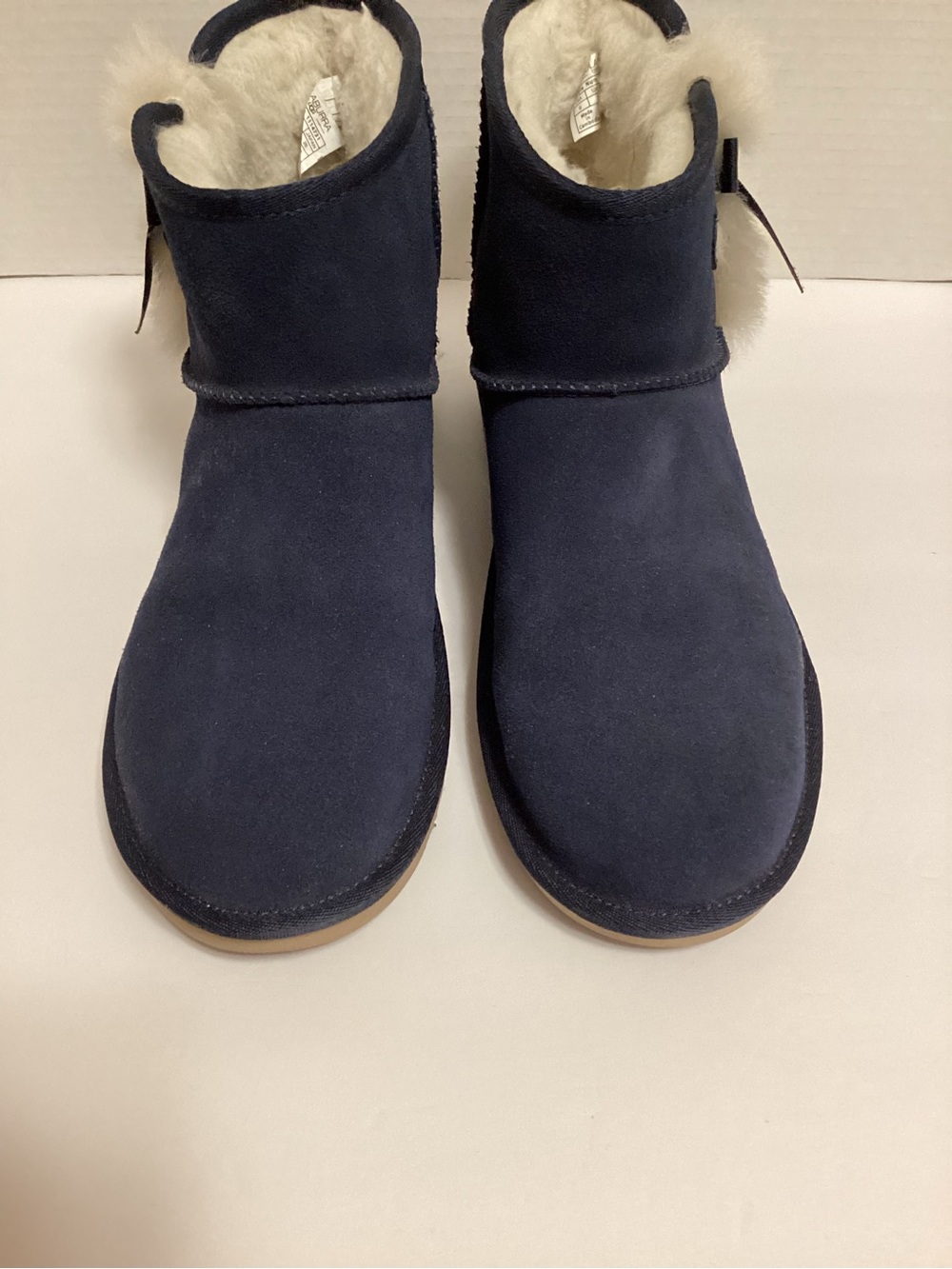 Koolaburra Navy Suede Shearling-Lined Winter Boots, size 9, EUC